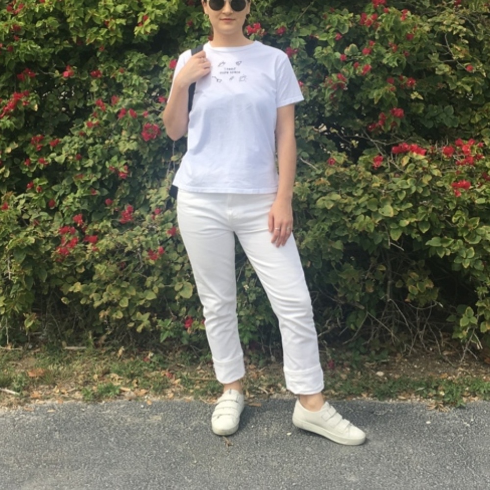 Bone White Everlane Modern Boyfriend Jeans size 28